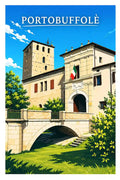 Poster Portobuffolè Stampa Manifesto Vintage Retro Illustrato