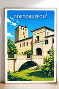Poster Portobuffolè Stampa Manifesto Vintage Retro Illustrato