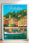 Poster Portofino Poster Vintage Retro Illustration