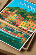 Poster Portofino Poster Vintage Retro Illustration