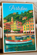 Poster Portofino Poster Vintage Retro Illustration