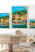 Poster Portofino Poster Vintage Retro Illustration
