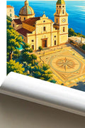 Poster Praiano Stampa Manifesto Vintage Retro Illustrato