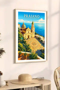 Poster Praiano Stampa Manifesto Vintage Retro Illustrato