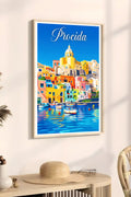 Poster Procida Stampa Manifesto Vintage Retro Illustrato