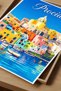 Poster Procida Stampa Manifesto Vintage Retro Illustrato