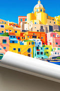 Poster Procida Stampa Manifesto Vintage Retro Illustrato