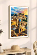 Poster Ragusa Stampa Manifesto Vintage Retro Illustrato