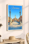 Poster Ravenna Stampa Manifesto Vintage Retro Illustrato