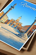 Poster Ravenna Stampa Manifesto Vintage Retro Illustrato