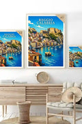 Poster Reggio Calabria Stampa Manifesto Vintage Retro Illustrato