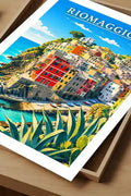 Poster Riomaggiore Stampa Manifesto Vintage Retro Illustrato