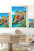 Poster Riomaggiore Stampa Manifesto Vintage Retro Illustrato