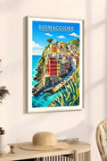 Poster Riomaggiore Stampa Manifesto Vintage Retro Illustrato