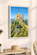 Poster Rocca Calascio Stampa Manifesto Vintage Retro Illustrato