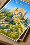 Poster Rocca Calascio Stampa Manifesto Vintage Retro Illustrato