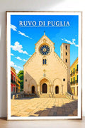 Poster Ruvo di Puglia Stampa Manifesto Vintage Retro Illustrato