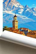 Poster Saluzzo Stampa Manifesto Vintage Retro Illustrato