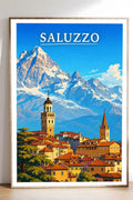 Poster Saluzzo Stampa Manifesto Vintage Retro Illustrato