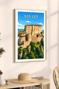 Poster San Leo Stampa Manifesto Vintage Retro Illustrato