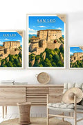 Poster San Leo Stampa Manifesto Vintage Retro Illustrato