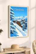 Poster Sansicario Stampa Vintage Retro Illustration