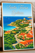 Poster Santa Teresa Gallura Stampa Manifesto Vintage Retro Illustrato