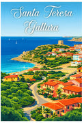Poster Santa Teresa Gallura Stampa Manifesto Vintage Retro Illustrato