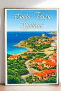 Poster Santa Teresa Gallura Stampa Manifesto Vintage Retro Illustrato