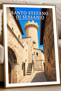 Poster Santo Stefano di Sessanio Stampa Manifesto Vintage Retro Illustrato