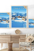 Poster Sauze d'Oulx Stampa Vintage Retro Illustration