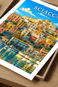 Poster Sciacca Stampa Manifesto Vintage Retro Illustrato