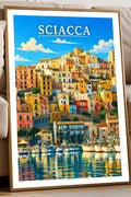 Poster Sciacca Stampa Manifesto Vintage Retro Illustrato