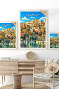 Poster Sciacca Stampa Manifesto Vintage Retro Illustrato