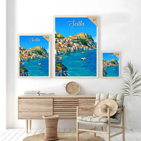 Poster Scilla Stampa Manifesto Vintage Retro Illustrato