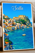 Poster Scilla Stampa Manifesto Vintage Retro Illustrato