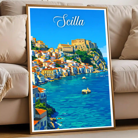 Poster Scilla Stampa Manifesto Vintage Retro Illustrato