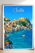 Poster Scilla Stampa Manifesto Vintage Retro Illustrato