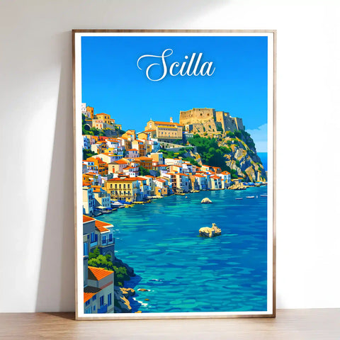 Poster Scilla Stampa Manifesto Vintage Retro Illustrato