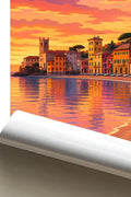 Poster Sestri Levante Stampa Manifesto Vintage Retro Illustrato