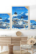 Poster Sestriere Stampa Vintage Retro Illustration