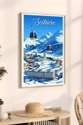 Poster Sestriere Stampa Vintage Retro Illustration
