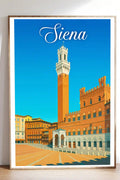 Poster vintage di Siena - illustrazione retrò, Toscana, Italia