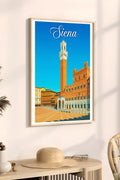 Poster vintage di Siena - illustrazione retrò, Toscana, Italia