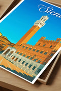 Poster vintage di Siena - illustrazione retrò, Toscana, Italia