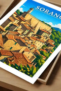 Poster Sorano Stampa Manifesto Vintage Retro Illustrato