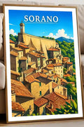 Poster Sorano Stampa Manifesto Vintage Retro Illustrato