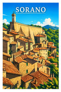 Poster Sorano Stampa Manifesto Vintage Retro Illustrato