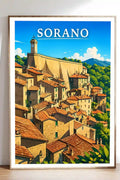 Poster Sorano Stampa Manifesto Vintage Retro Illustrato
