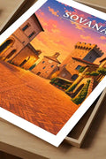 Poster Sovana Stampa Manifesto Vintage Retro Illustrato
